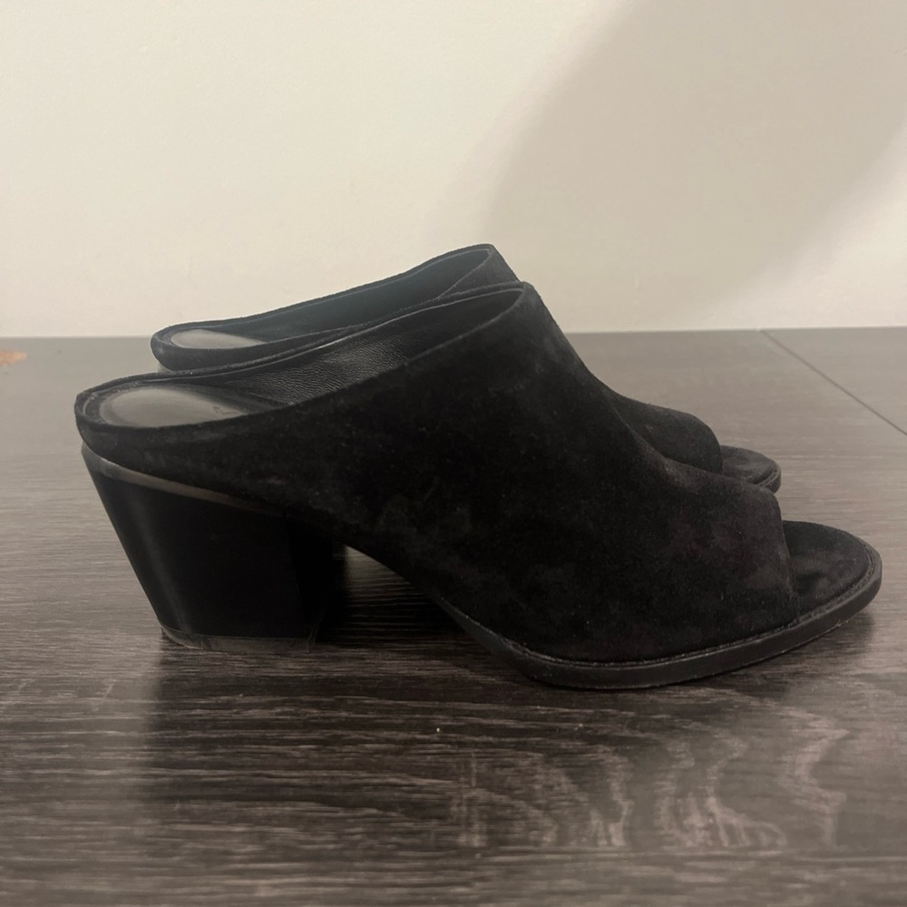 Vince Black Suede Mules